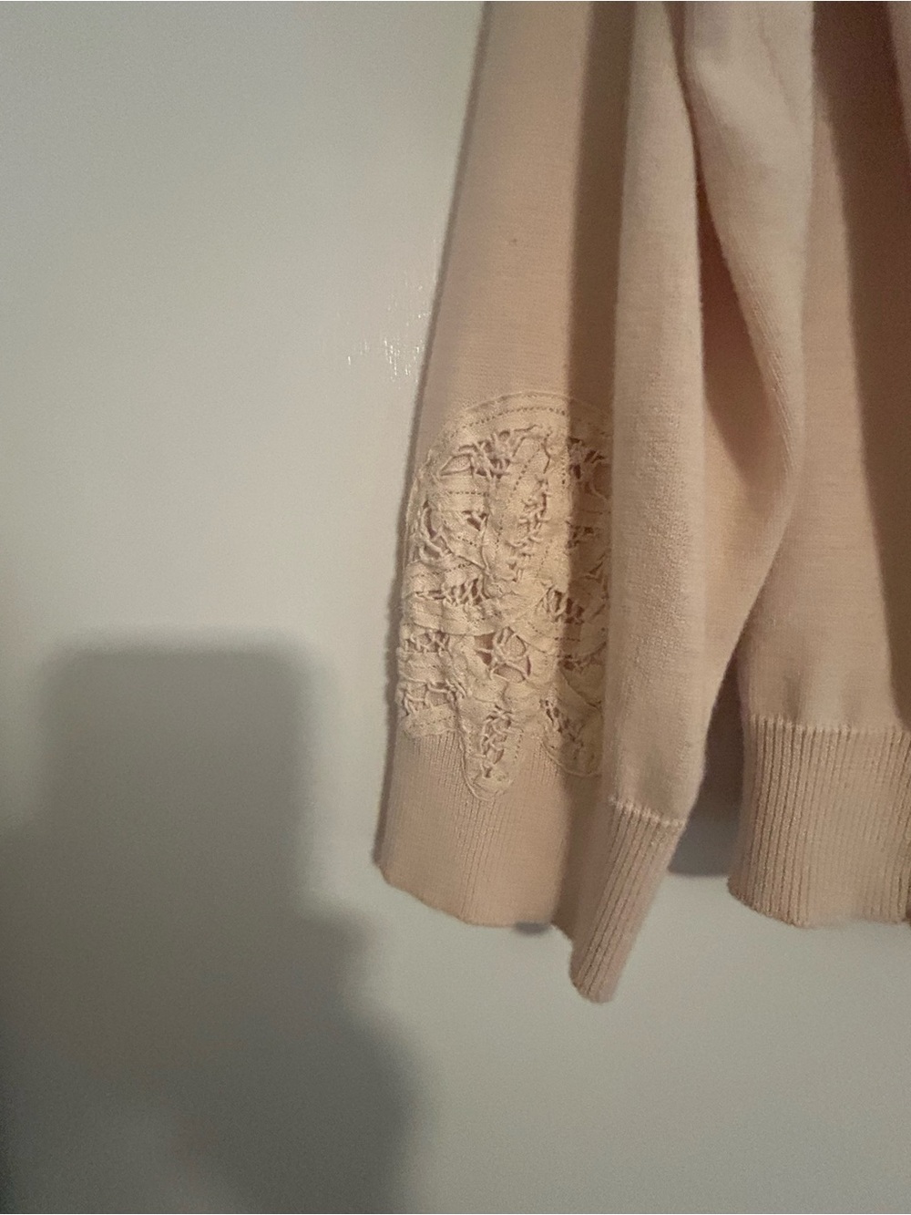 Sundance Cream Crochet Yoke Button-Front Cardigan - Picture 4 of 4
